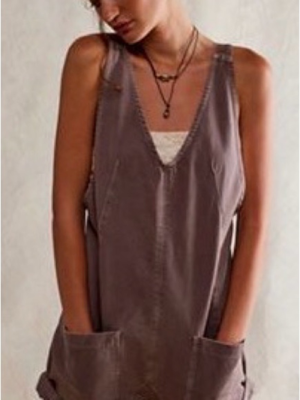 We The Free Sleeveless Tunic in Mauve Brown